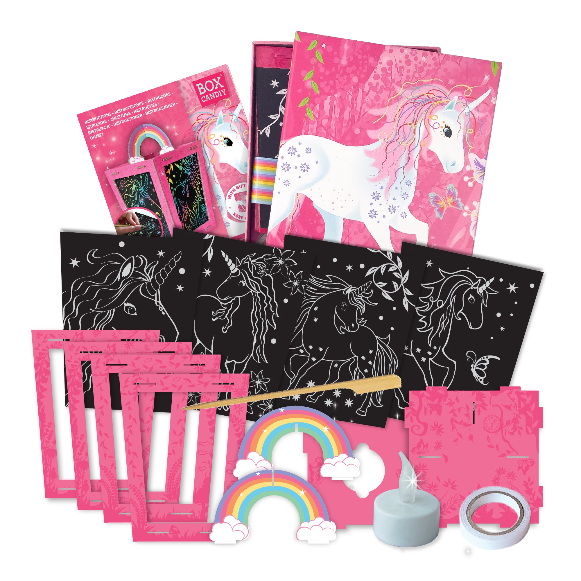 Twilight Unicorn Lantern Scratch Art Set