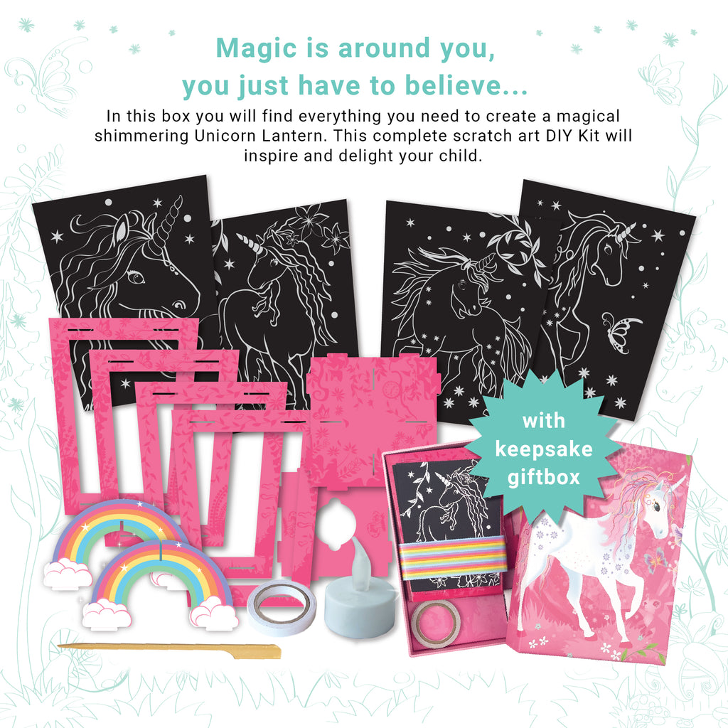 Twilight Unicorn Lantern Scratch Art Set