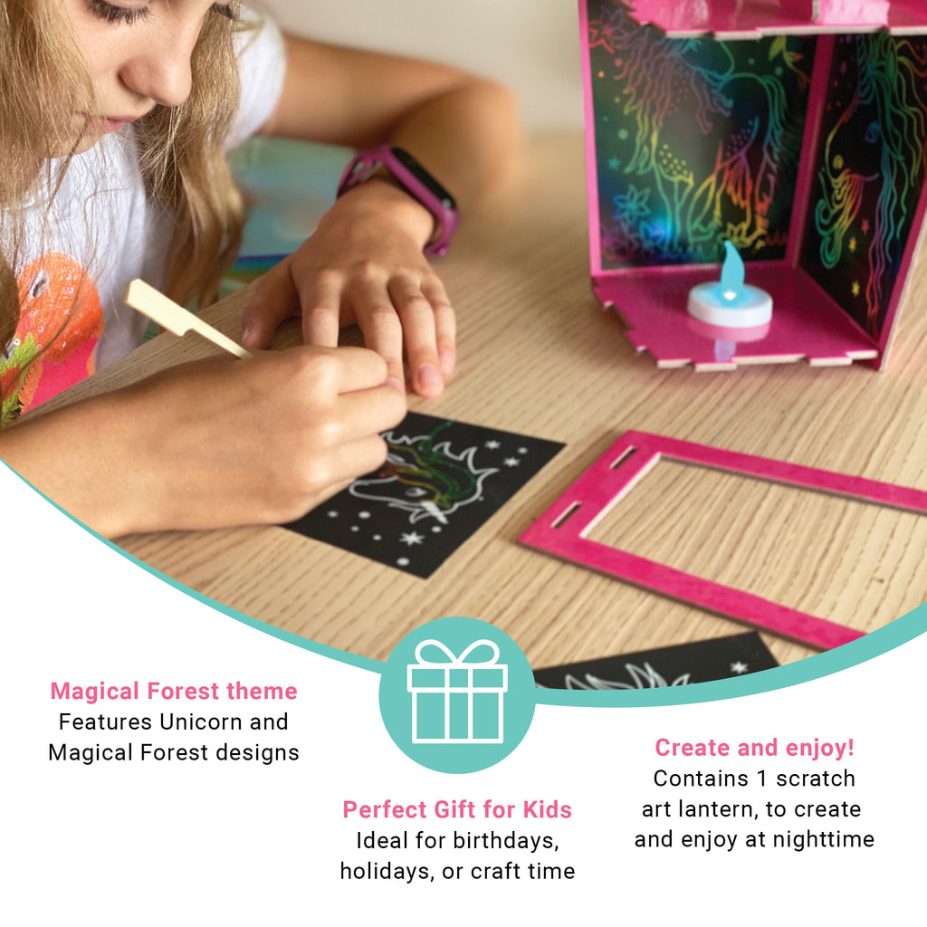Twilight Unicorn Lantern Scratch Art Set