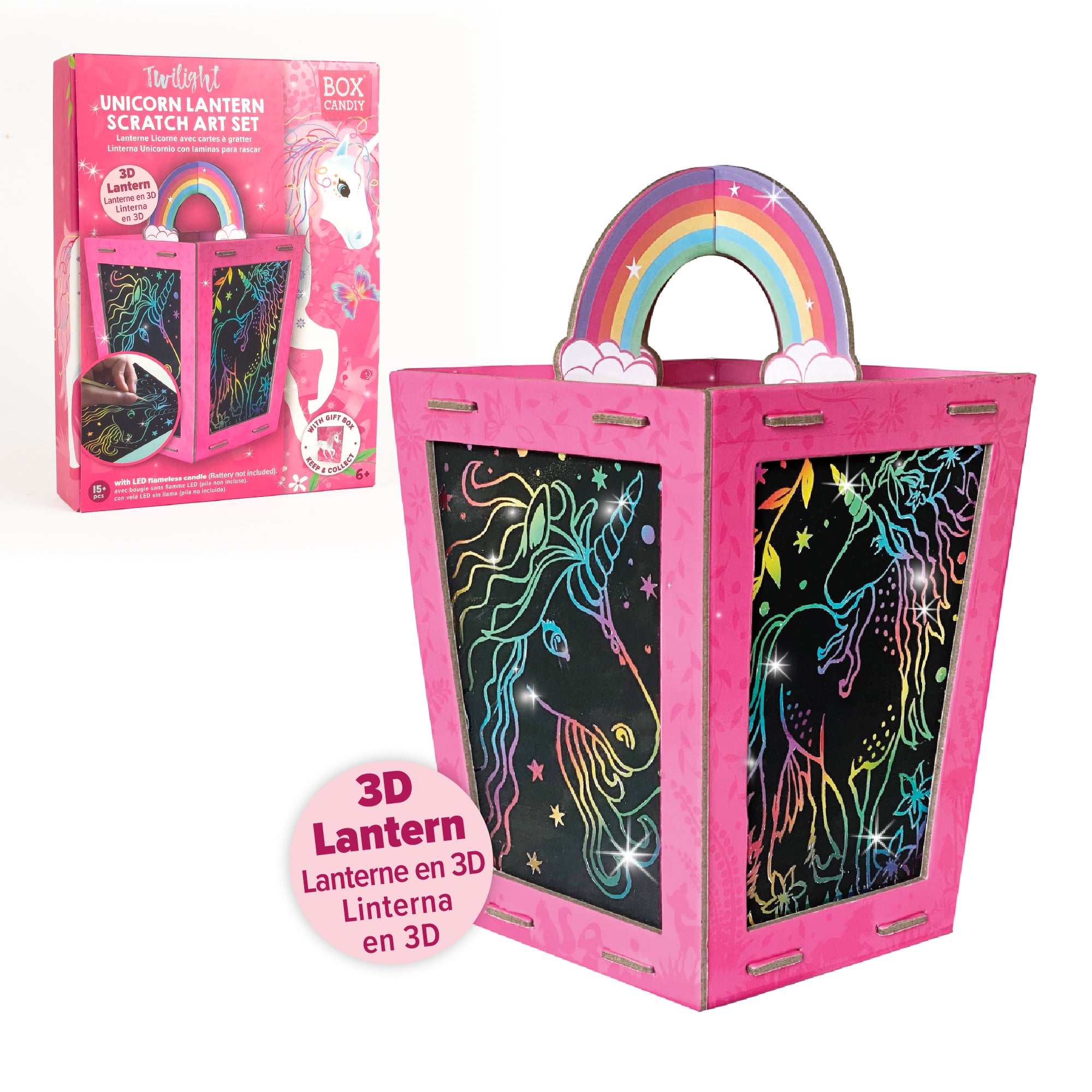 Twilight Unicorn Lantern Scratch Art Set