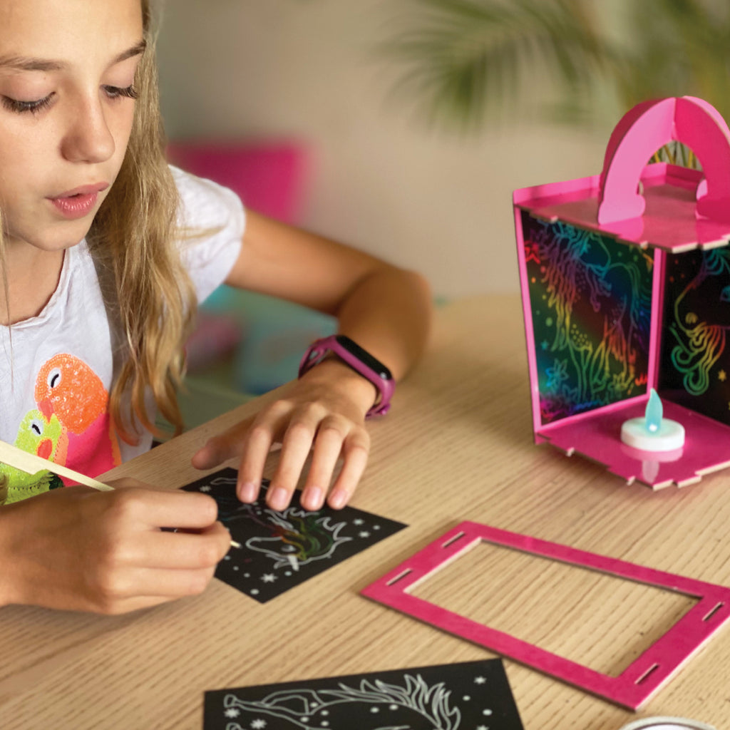 Twilight Unicorn Lantern Scratch Art Set